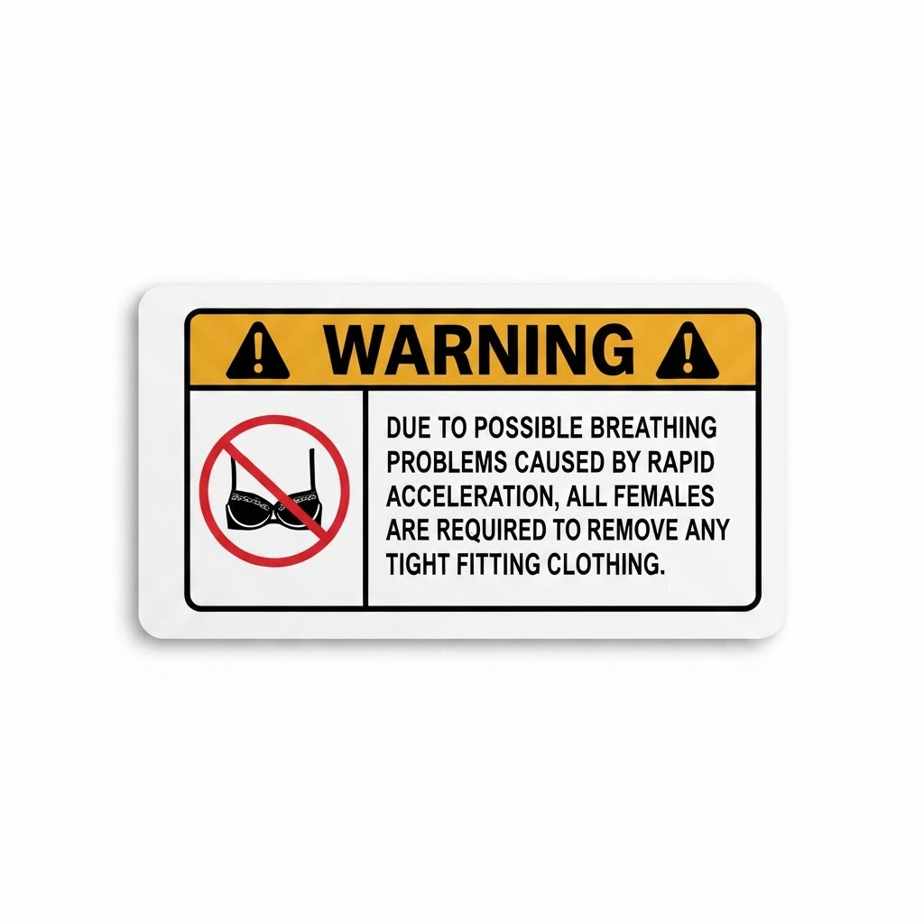JAMB DECALS OSHA-style warning sticker close up